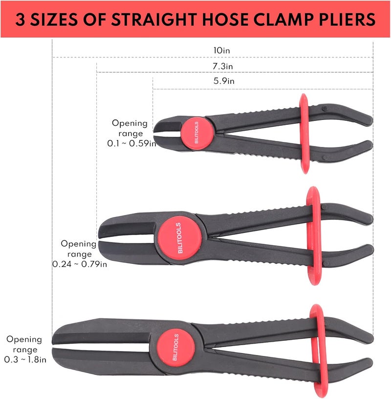 BILITOOLS Hose Pinch Off Pliers Clamp Pliers Plastic Straight & 90 Angled for Flexible Fuel Line Radiator Coolant Brake Line Hoses Clamp etc - Image 3